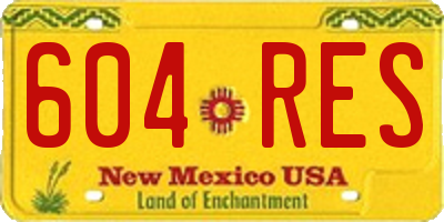 NM license plate 604RES