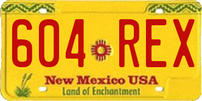 NM license plate 604REX