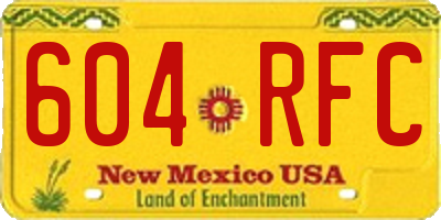 NM license plate 604RFC