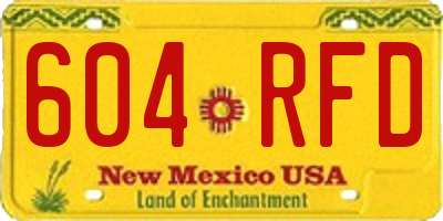NM license plate 604RFD