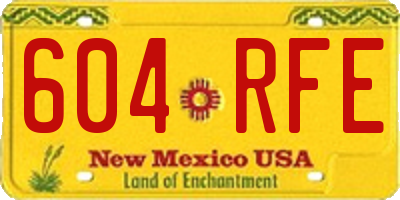NM license plate 604RFE