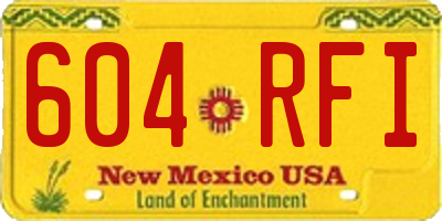 NM license plate 604RFI