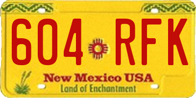 NM license plate 604RFK