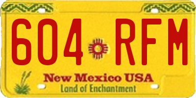 NM license plate 604RFM