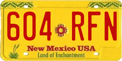 NM license plate 604RFN