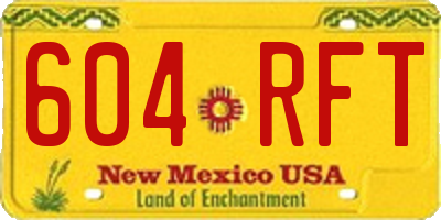 NM license plate 604RFT