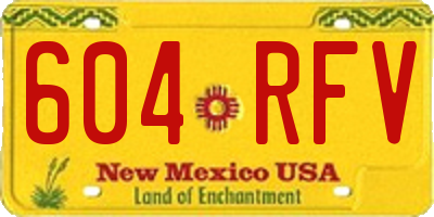 NM license plate 604RFV