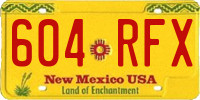 NM license plate 604RFX