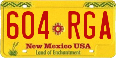 NM license plate 604RGA
