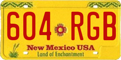 NM license plate 604RGB