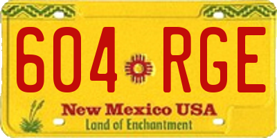 NM license plate 604RGE