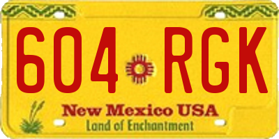 NM license plate 604RGK