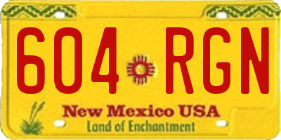 NM license plate 604RGN