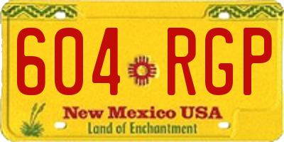 NM license plate 604RGP