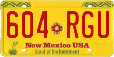 NM license plate 604RGU
