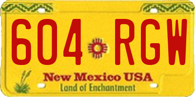 NM license plate 604RGW