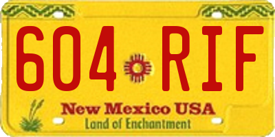 NM license plate 604RIF