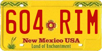 NM license plate 604RIM