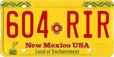 NM license plate 604RIR