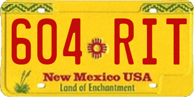 NM license plate 604RIT