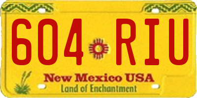 NM license plate 604RIU