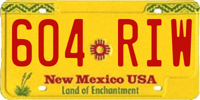 NM license plate 604RIW
