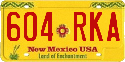 NM license plate 604RKA