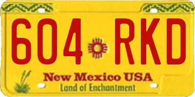 NM license plate 604RKD