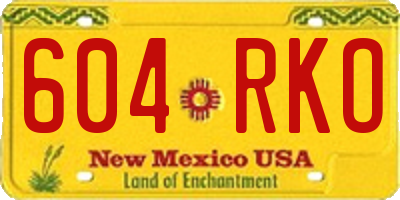 NM license plate 604RKO
