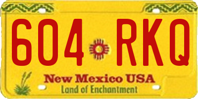 NM license plate 604RKQ