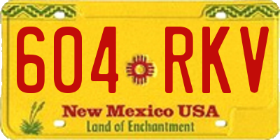 NM license plate 604RKV
