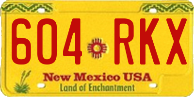 NM license plate 604RKX