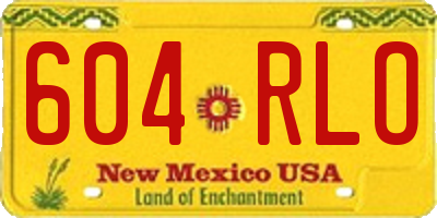NM license plate 604RLO