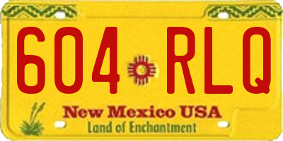 NM license plate 604RLQ