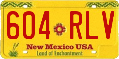 NM license plate 604RLV