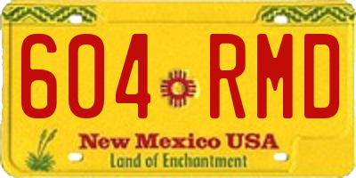 NM license plate 604RMD