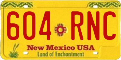 NM license plate 604RNC