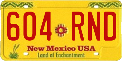 NM license plate 604RND