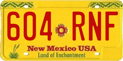 NM license plate 604RNF