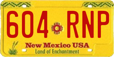 NM license plate 604RNP