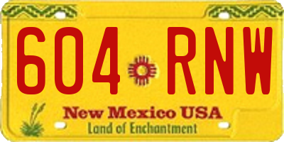 NM license plate 604RNW