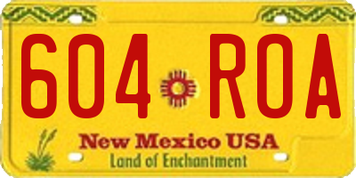 NM license plate 604ROA
