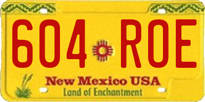 NM license plate 604ROE