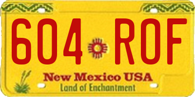 NM license plate 604ROF
