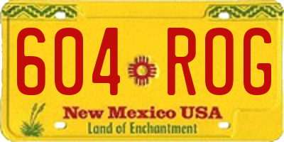NM license plate 604ROG