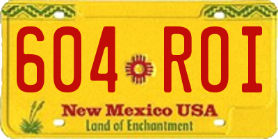 NM license plate 604ROI