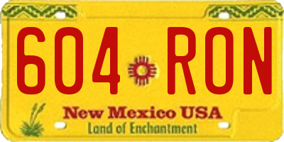 NM license plate 604RON