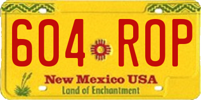 NM license plate 604ROP