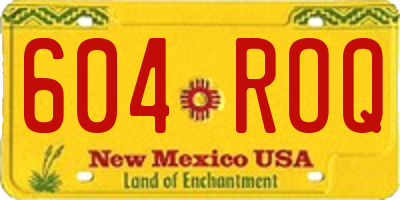 NM license plate 604ROQ
