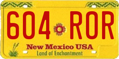 NM license plate 604ROR